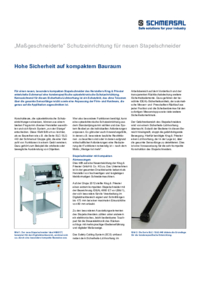 „Maßgeschneiderte“ Schutzeinrichtung für neuen Stapelschneider
